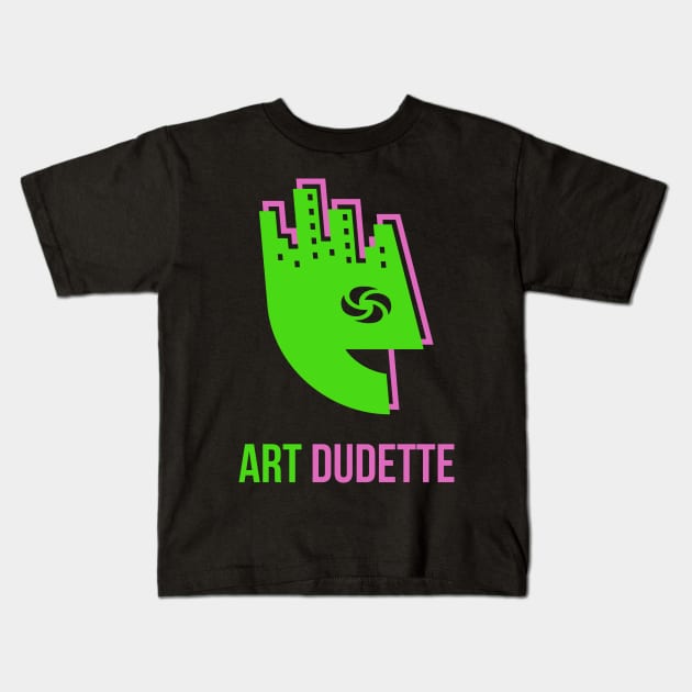 Art Dudette In Lime And Pink Kids T-Shirt by yourartdude